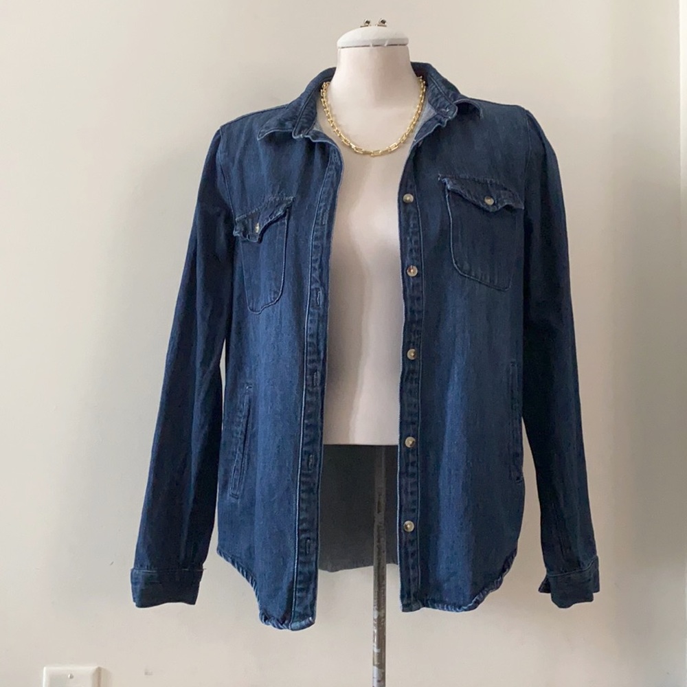 denim button-down